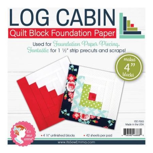 Log Cabin Foundation Paper Piecing Pad, 42 blocks, 4in