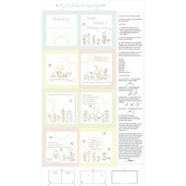 A Stitcher's Garden, Canvas Book Panel, PER panel