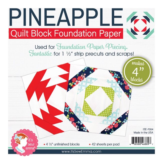 Pineapple Foundation Paper Piecing Pad, 42 blocks, 4in