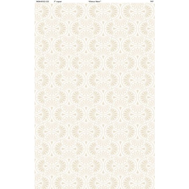 Peach Whispers, Tiled Fans Cream, 0.24/cm or $24/m