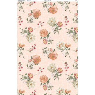 Wilmington Prints Peach Whispers, Bouquet Toss Light Coral, 0.24/cm or $24/m