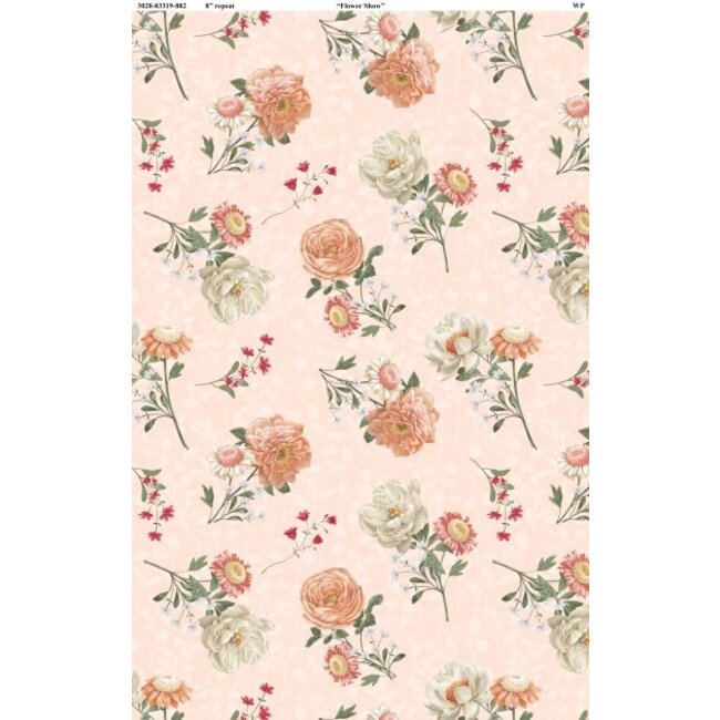 Peach Whispers, Bouquet Toss Light Coral, 0.24/cm or $24/m