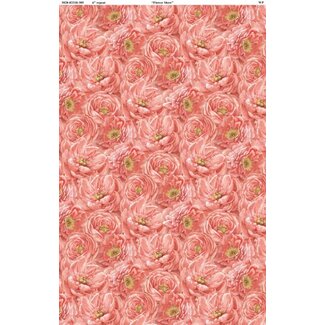 Wilmington Prints Peach Whispers, Packed Tonal Flowers Coral, 0.24/cm or $24/m