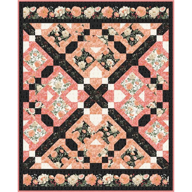 Peach Whispers Throw Quilt Pattern