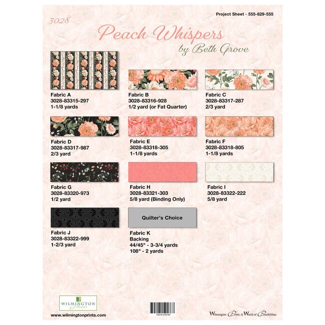 Peach Whispers Throw Quilt Pattern