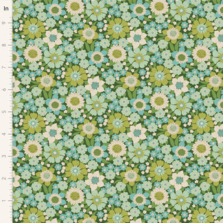 Tilda Wallflower, Lauren, Green, $0.24/cm or $24/m