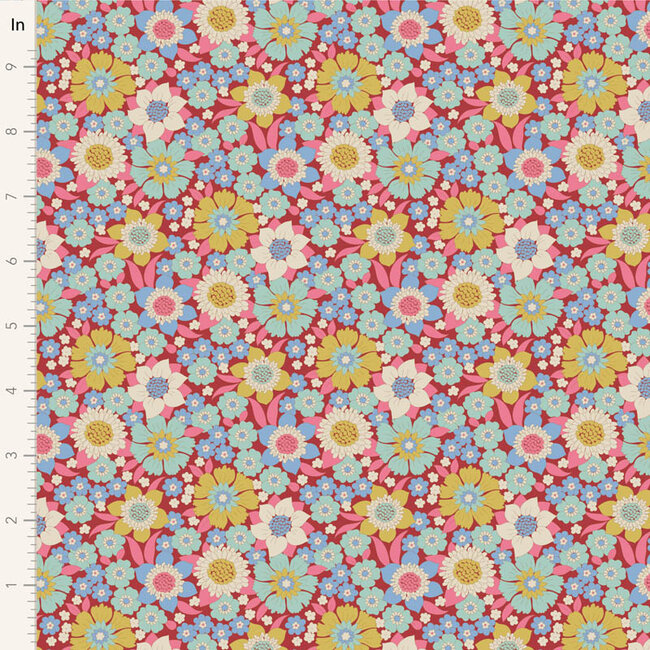 Wallflower, Lauren, Burgundy, $0.24/cm or $24/m