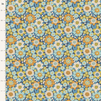 Tilda Wallflower, Lauren, Blue, $0.24/cm or $24/m