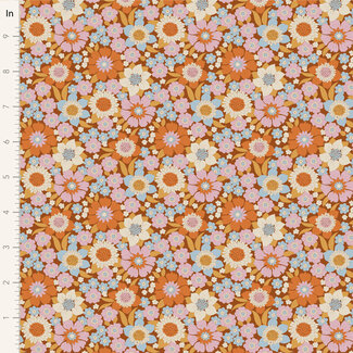 Tilda Wallflower, Lauren, Caramel, $0.24/cm or $24/m
