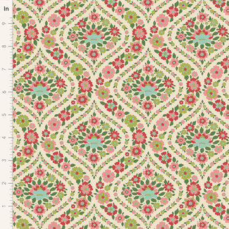 Tilda Wallflower, Bianca, Green, $0.24/cm or $24/m
