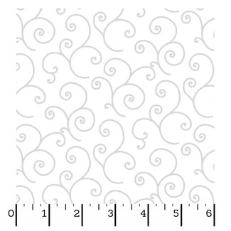 Maywood Kimberbell Basics, Scroll, White, $0.22/cm or $22/m