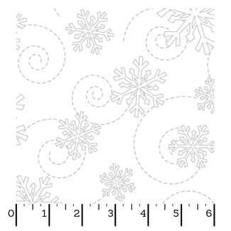 Maywood Kimberbell Basics, Snowflakes, White, $0.22/cm or $22/m