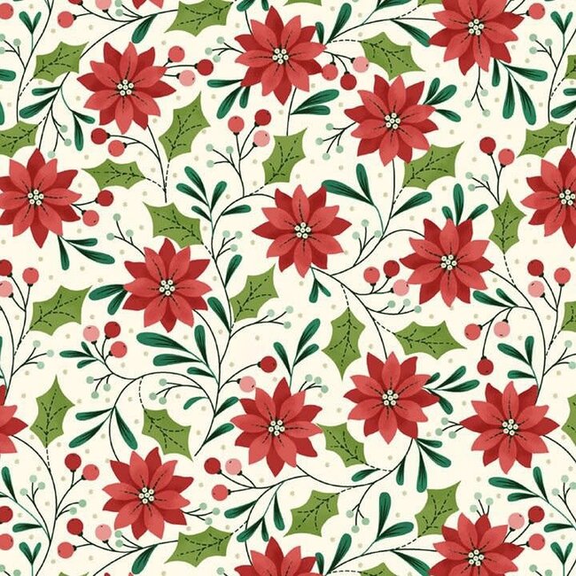 Make It Merry, Poinsettias, $0.24/cm or $24/m