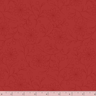 Marcus Fabrics Make It Merry, Dotted Floral, Red, $0.24/cm or $24/m