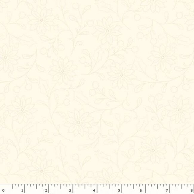 Make It Merry, Dotted Floral, Cream, $0.24/cm or $24/m