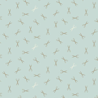 Andover Sewing Bird, Good Scissors, A1612-Blue Quartz, $0.24/cm or $24/m