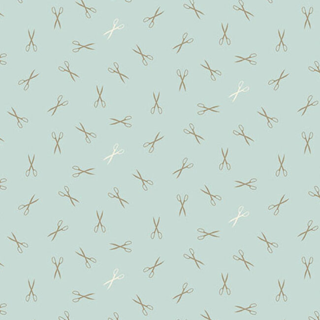 Sewing Bird, Good Scissors, A1612-Blue Quartz, $0.24/cm or $24/m