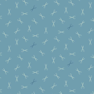 Andover Sewing Bird, Good Scissors, A1612-Azure, $0.24/cm or $24/m