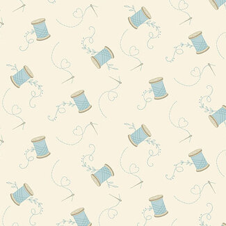 Andover Sewing Bird, Needle and Thread, A1605-Cotton, $0.24/cm or $24/m