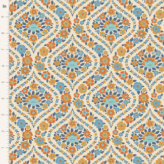 Tilda Wallflower, Bianca, Blue, $0.24/cm or $24/m