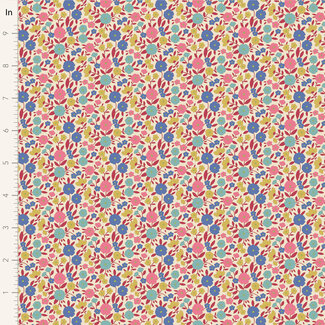Tilda Wallflower, Janice, Red, $0.24/cm or $24/m