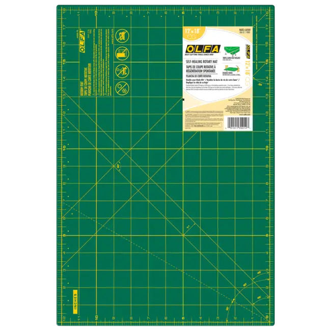 12" x 18" Green Double-Sided, Self-Healing Rotary Mat