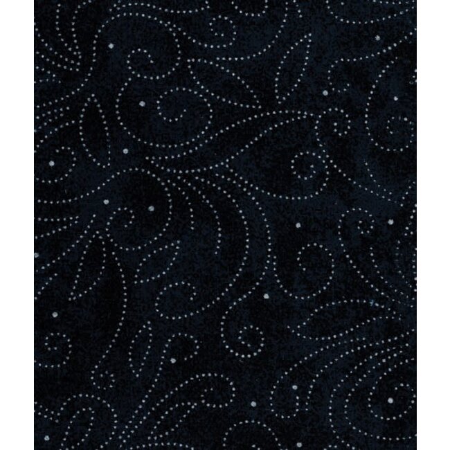 Wide Back, Scrolls, Navy, $0.30/cm or $30/m