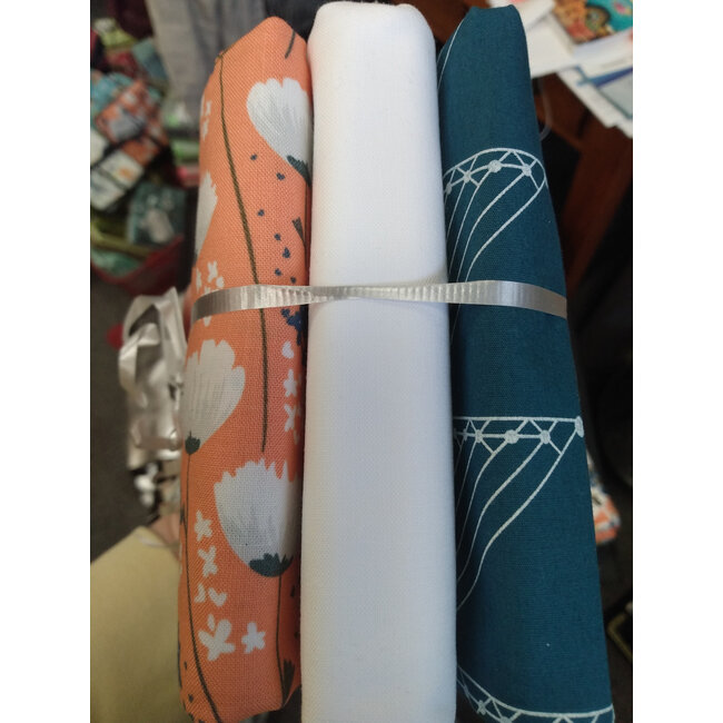 3 Meter Bundle Peach Floral with White