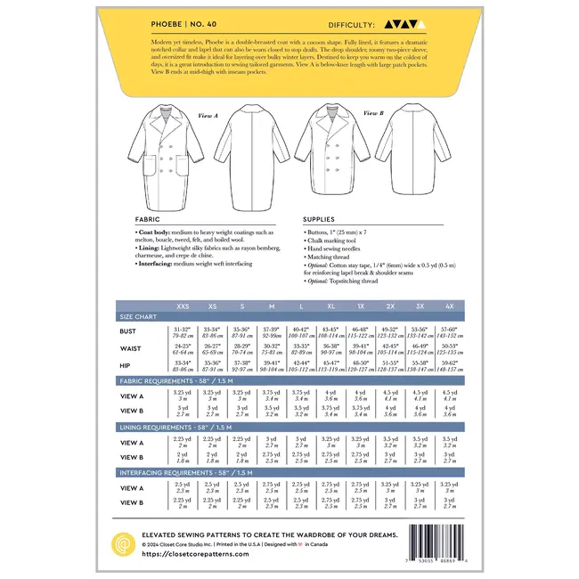Phoebe Coat Pattern 0-20