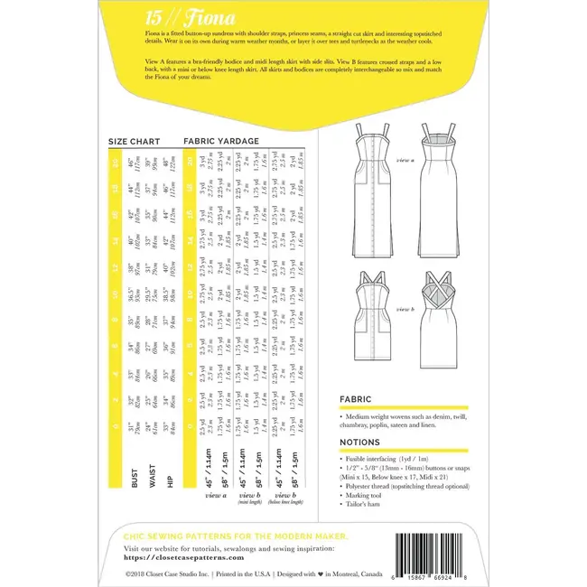 Fiona Sundress Pattern 0-20