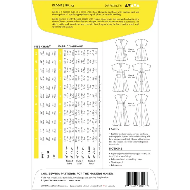 Elodie Wrap Dress Pattern 0-20