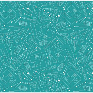 Benartex Happy Notes 108" By Contempo Studio For Benartex - Teal