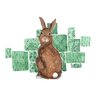 Sarah Duggan Creative Works Rabbit & Fern, Greeting Card