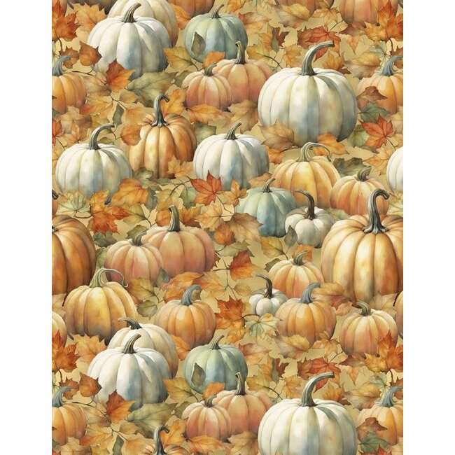 Glorious Fall, Packed Pumpkins, Golden Tan, $0.24/cm or $24/m