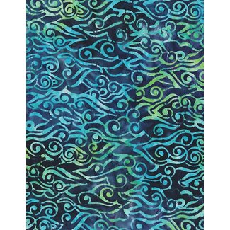Wilmington Prints Sea Stars, Swirly Waves, Dark Blue, $0.24/cm or $24/m