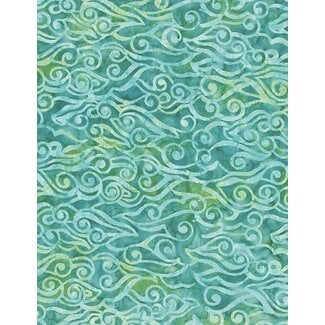 Wilmington Prints Sea Stars, Swirly Waves, Green, $0.24/cm or $24/m