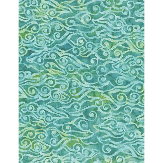 Sea Stars, Swirly Waves, Green, $0.24/cm or $24/m