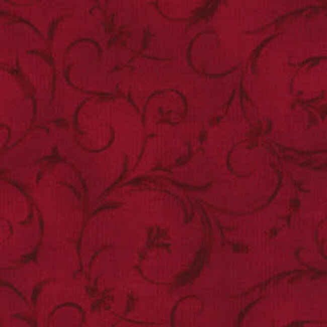 115 cm CUT - Elegant Scroll, Crimson Red 108″ Wide $0.32 per cm or $32/m