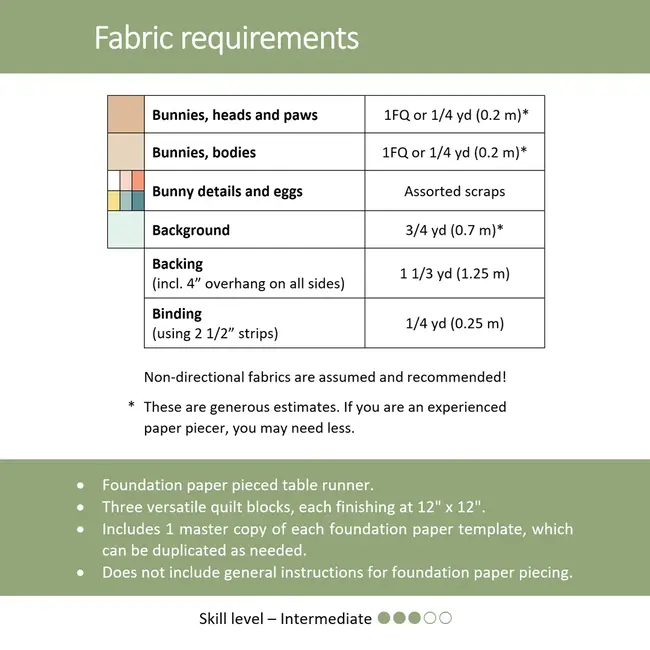 Bunny Trail Table Runner Pattern