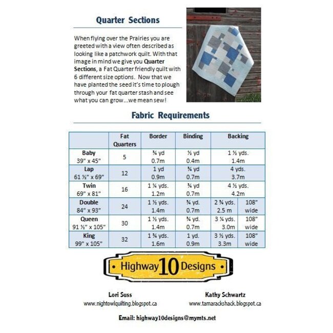 Quarter Sections Quilt Pattern