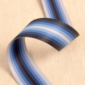 Stéphanoise & Médiac Strapping- Blue Stripes, 42mm wide, per metre