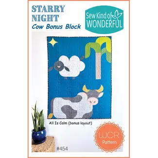 Sew Kind of Wonderful Starry Night Cow Bonus Block Pattern