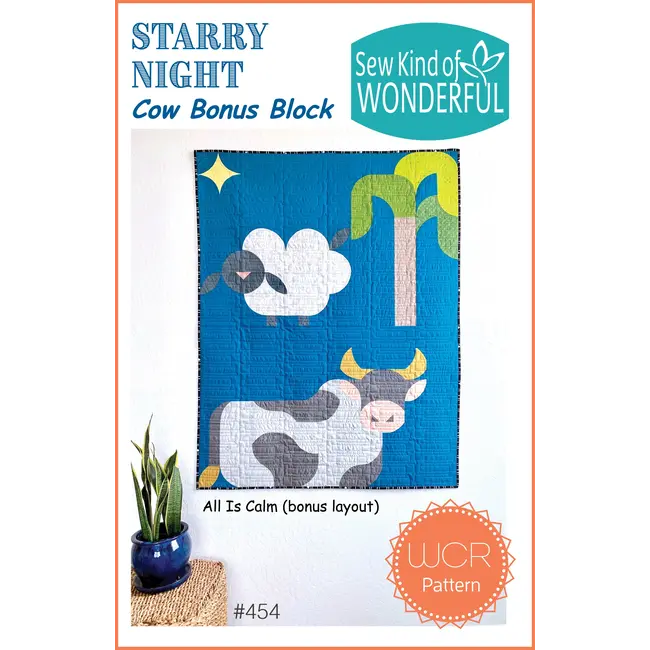 Starry Night Cow Bonus Block Pattern
