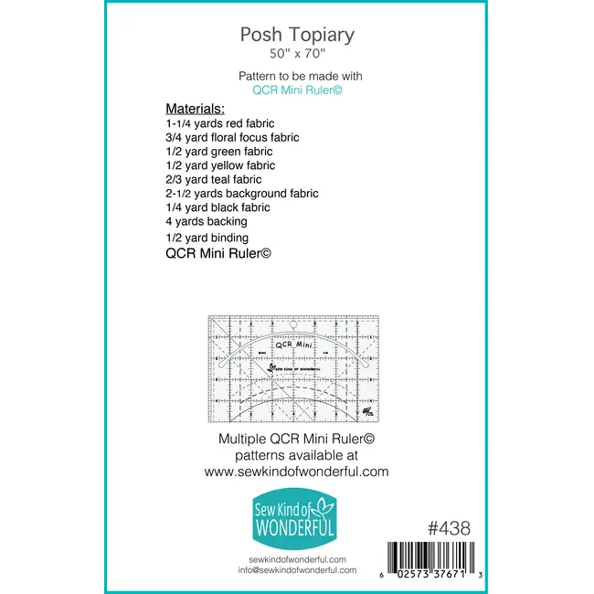 Posh Topiary Quilt Pattern