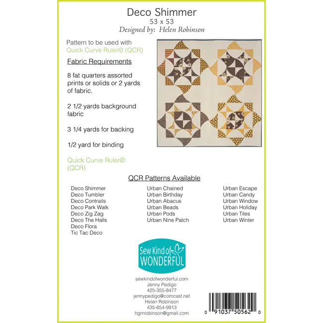 Deco Shimer Quilt Pattern