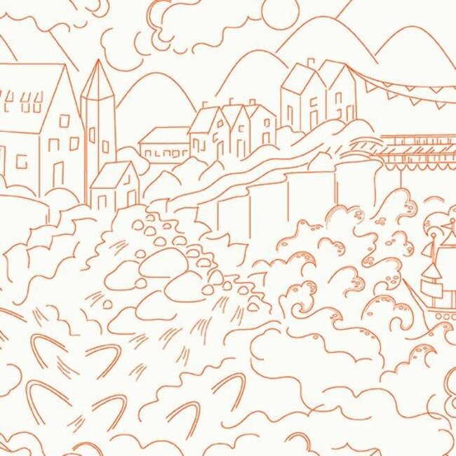 Sun Print Luminance, Village, Carrot, $0.20/cm or $20/m