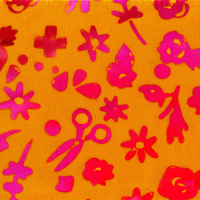 Stitched Floral, Marigold, $0.20/cm or $20/m
