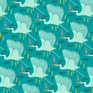 Andover Fabrics Flora and Fauna, Wetlands, Emerald, $0.20/cm or $20/m