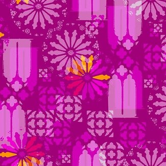 Andover Fabrics Chrysanthemum Sunlight, Plum, $0.20/cm or $20/m