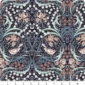 Robert Kaufman Feathers and Flora, Marine, $0.20/cm or $20/m